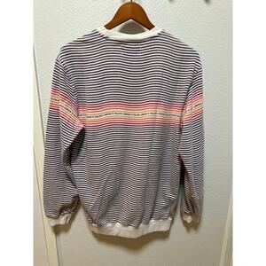 Palace Wavey Stripe Crew sweatshirt in burgundy stripes. Size Men’s  
Large